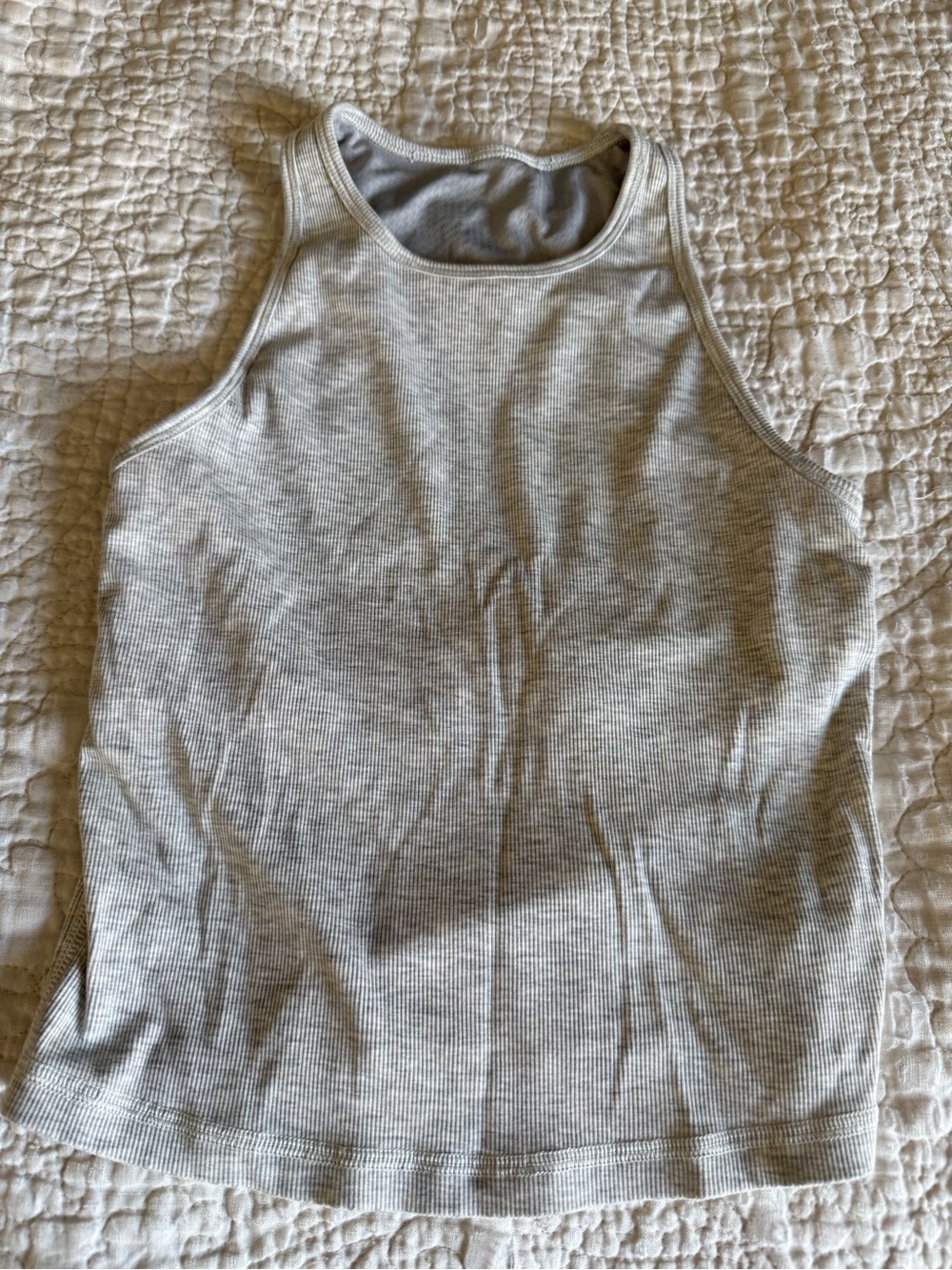 Women's Ribbed Pose Plyo Tank Top in Light Gray